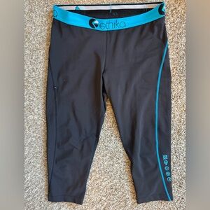 ethika Leggings with Teal Waistband and Trim